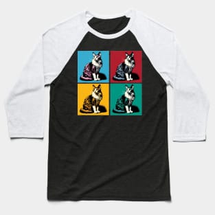 Manx Pop Art - Cat Lovers Baseball T-Shirt